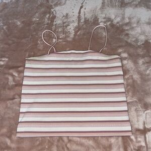 American Eagle Outfitters Pink and Cream Striped Camisole